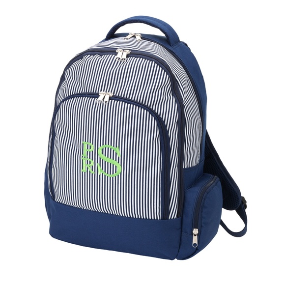 WB Other - Pinstripe School Backpack Bookbag Navy Blue NWT